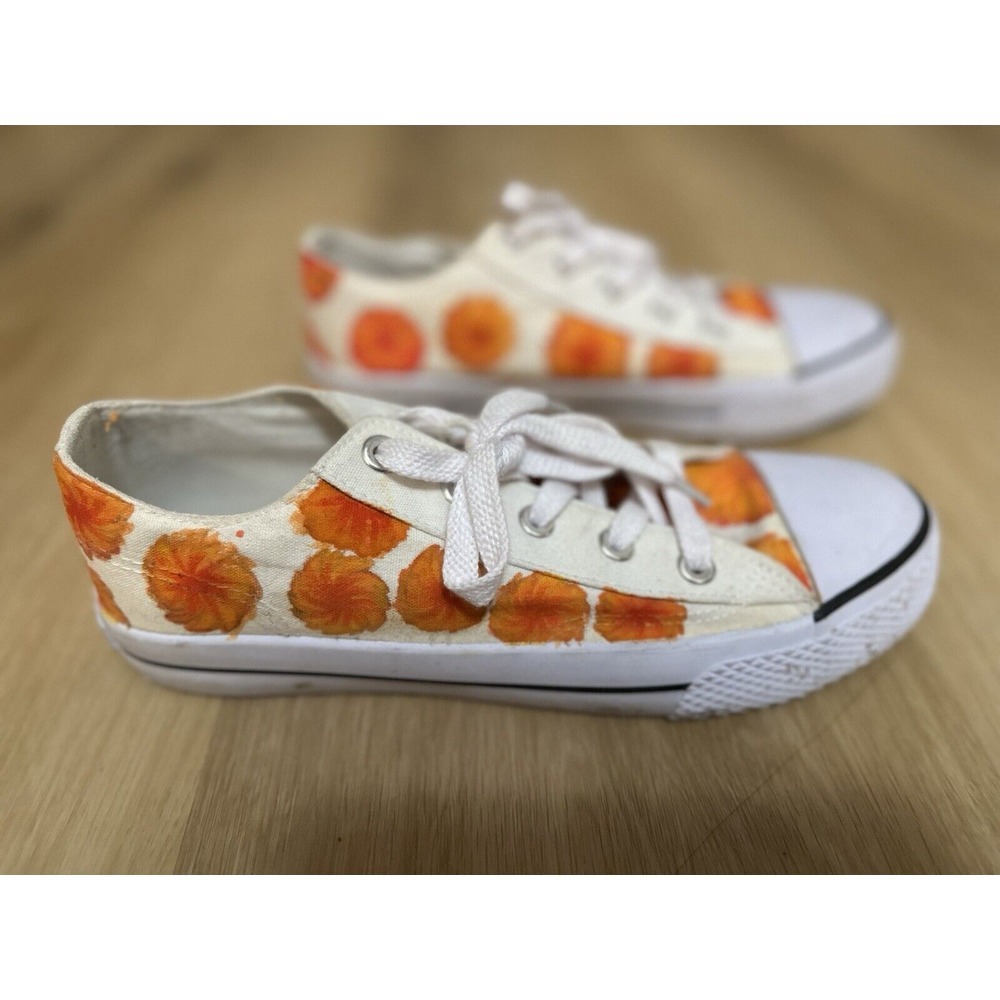Airwalk Women's Size 7 Orange‎ Floral  Shoes Canvas Low Top